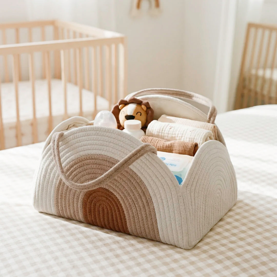 Rainbow Woven Diaper Caddy