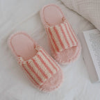 Alicia Plush Striped Slippers