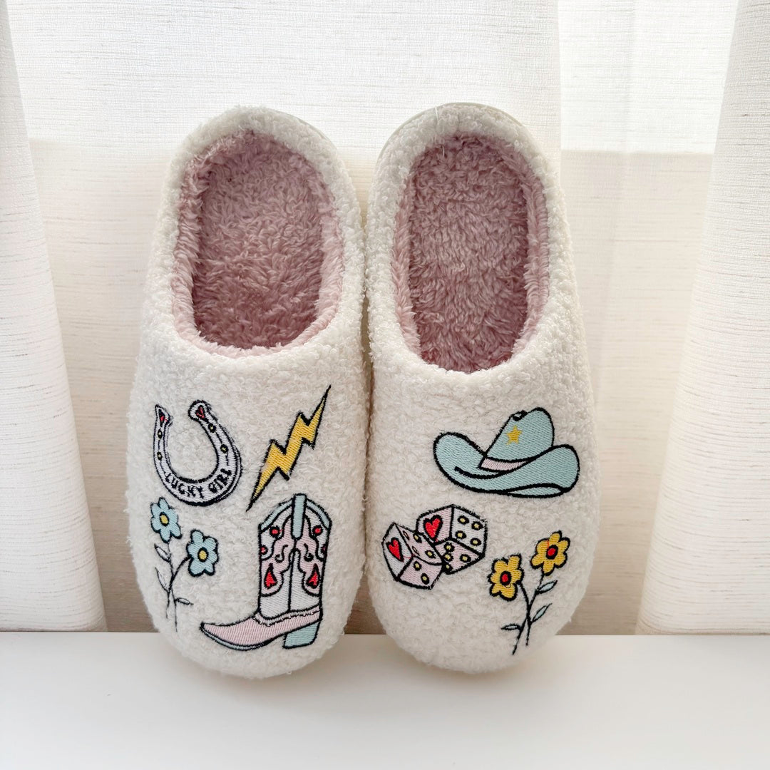 Cowgirl Charm Plush Slippers