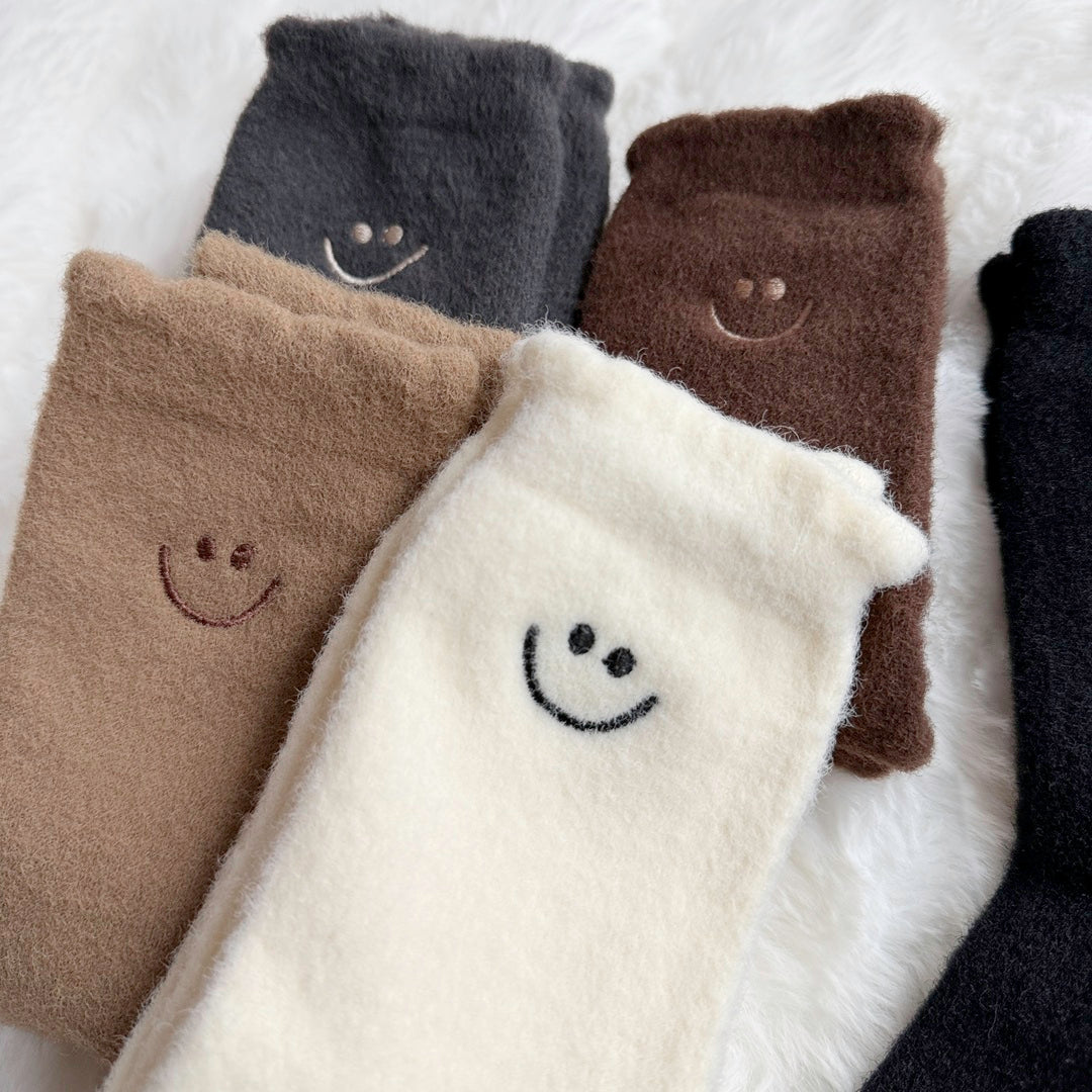 Fuzzy Happy Face Socks Pack