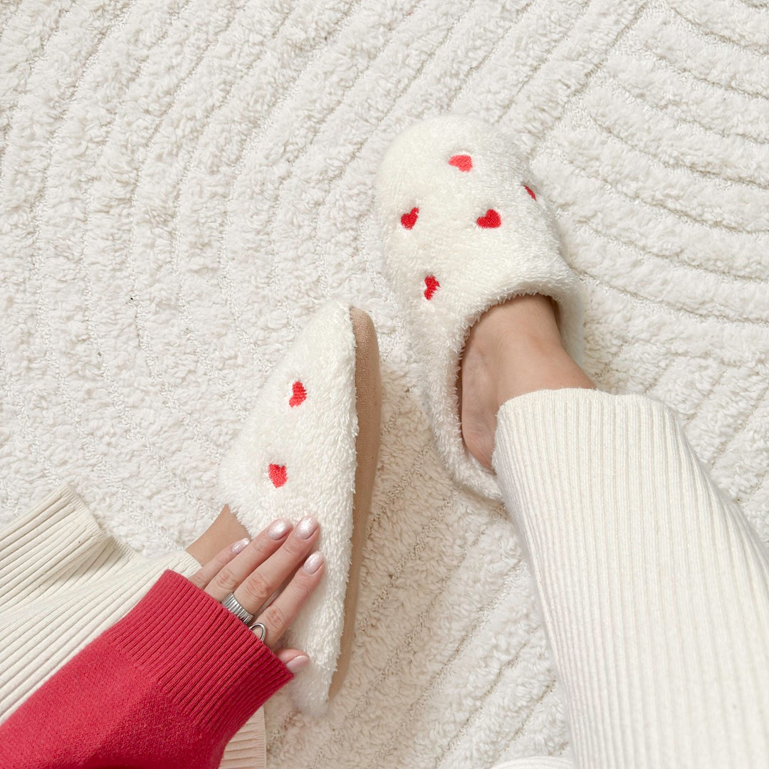 Mini Hearts Plush Slippers