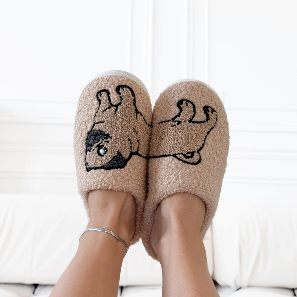 Frenchie Pug Plush Slippers