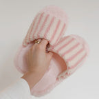 Alicia Plush Striped Slippers