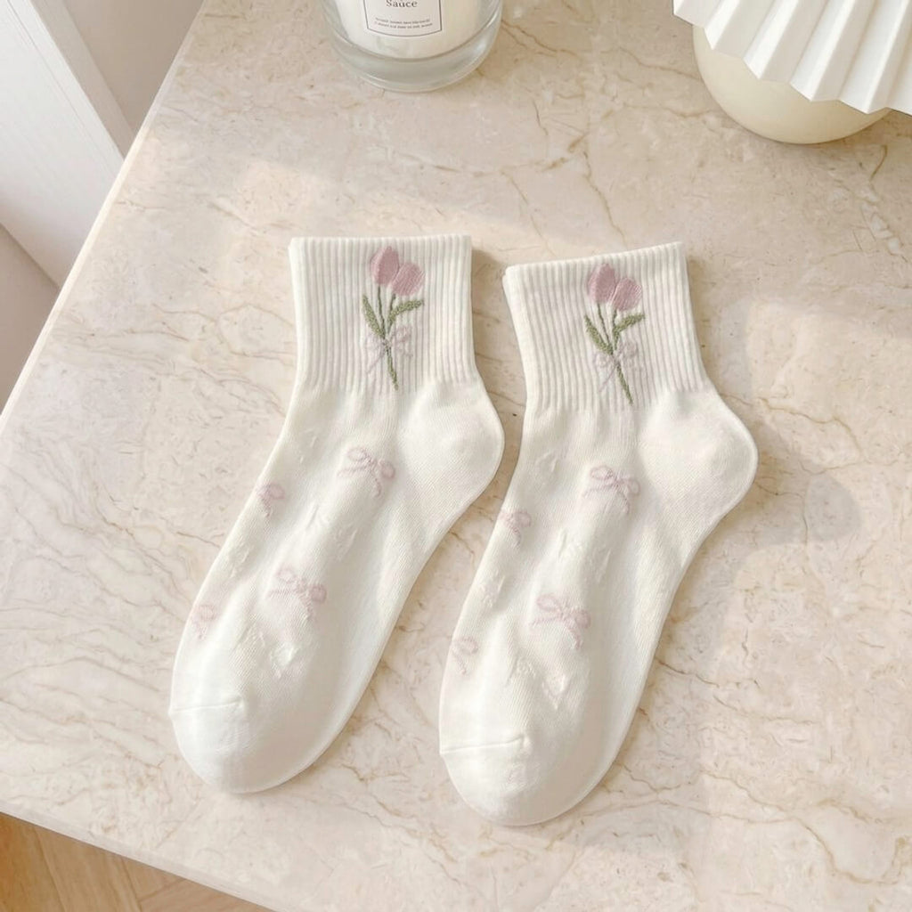 Lila Floral Socks Pack
