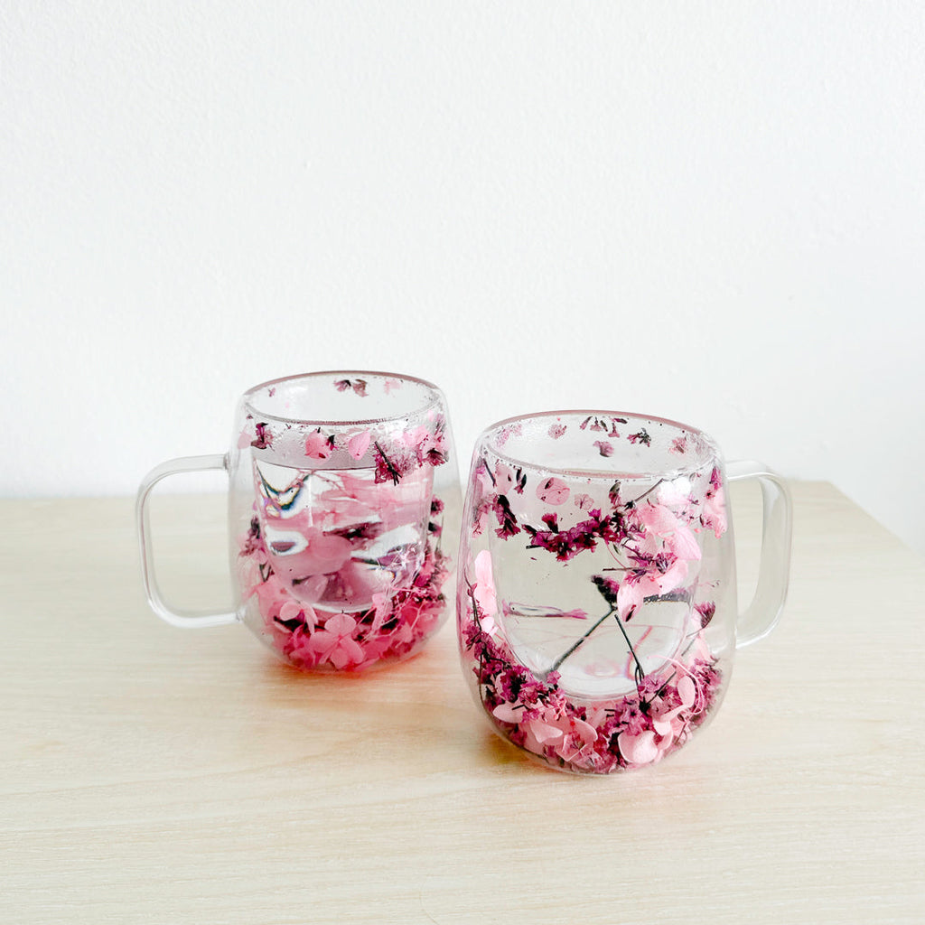 Dried Flower Glass Mug