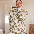 Olive Floral Fleece Sweater