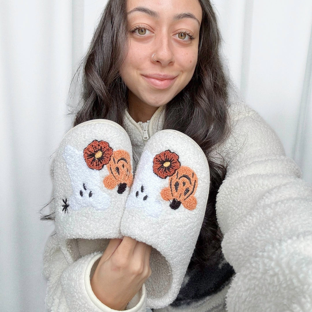 Pumpkin Boo Slippers