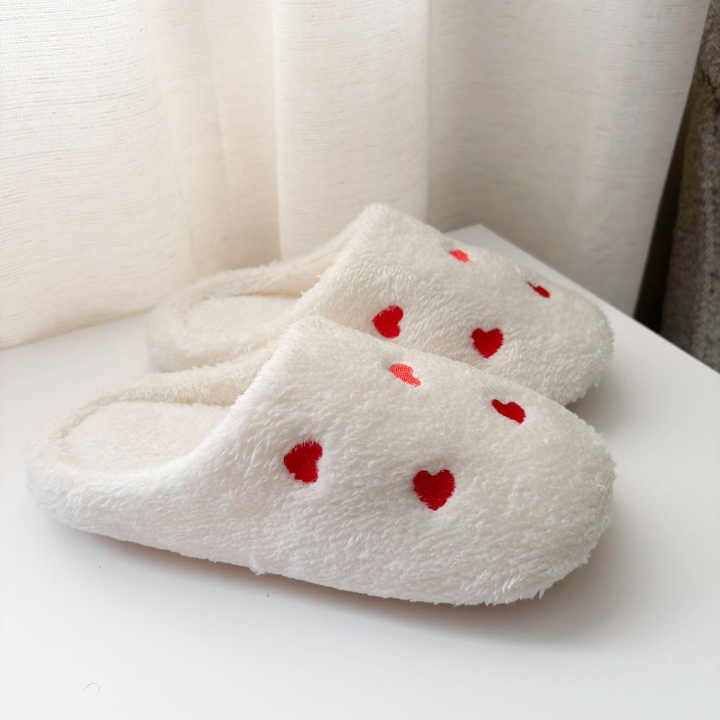 Mini Hearts Plush Slippers