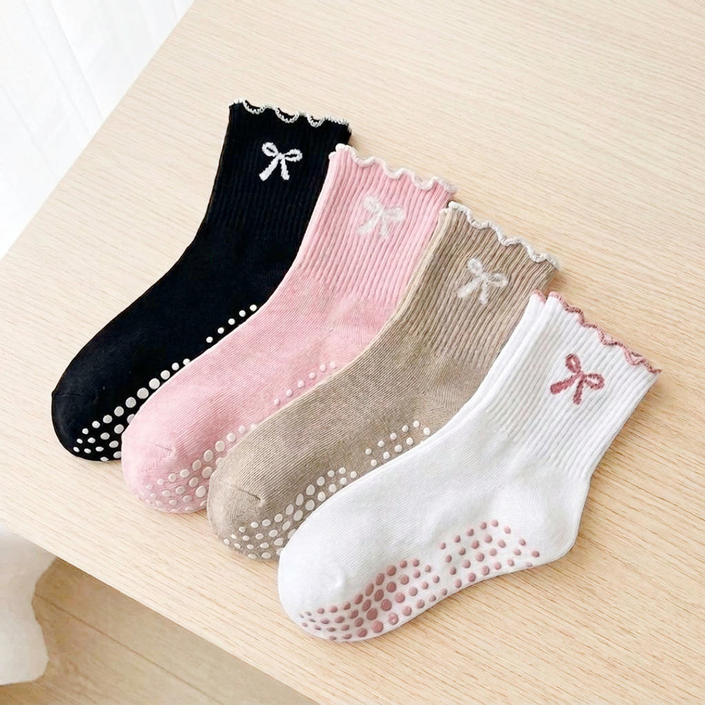 Audrey Bow Grip Socks Pack