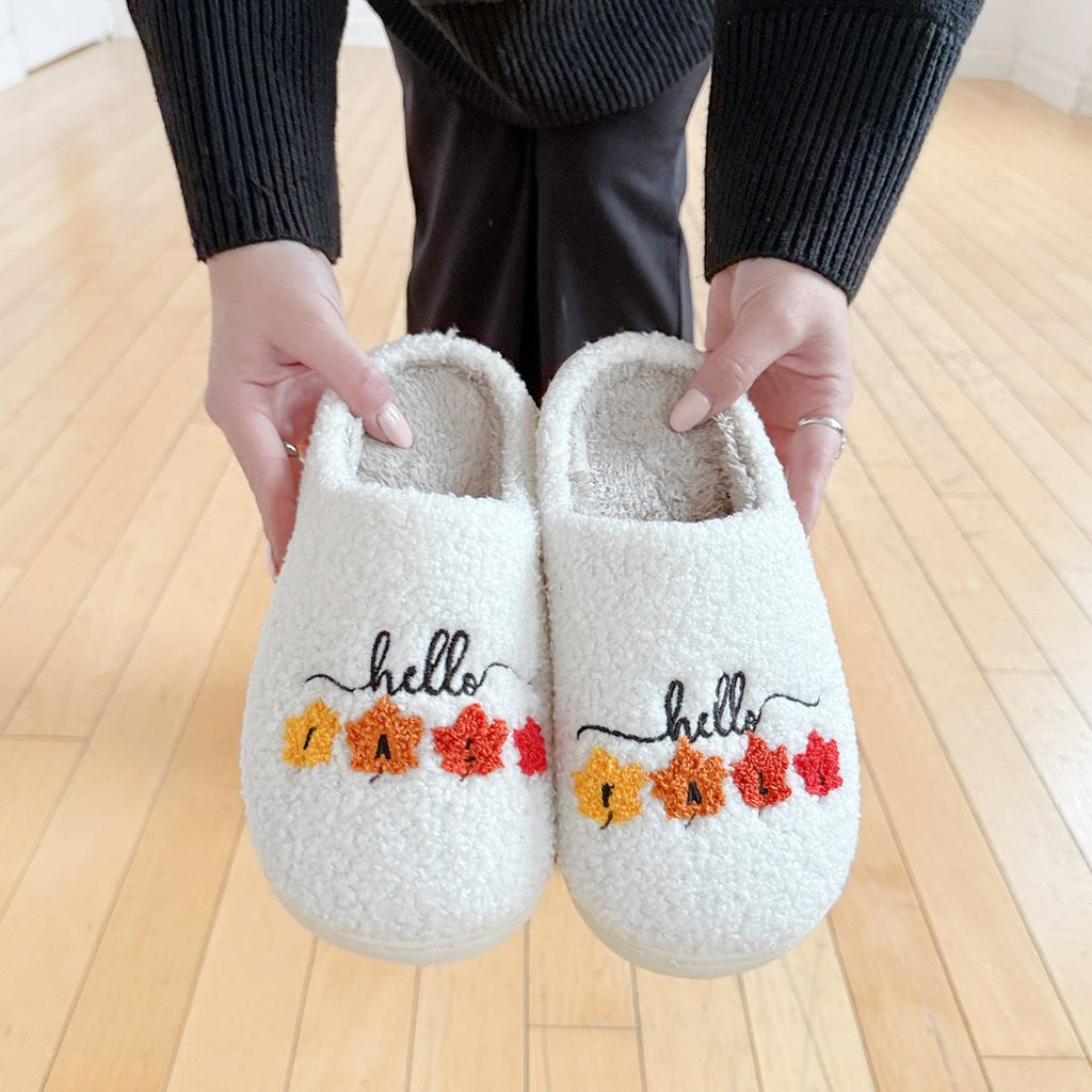 Hello Fall Slippers