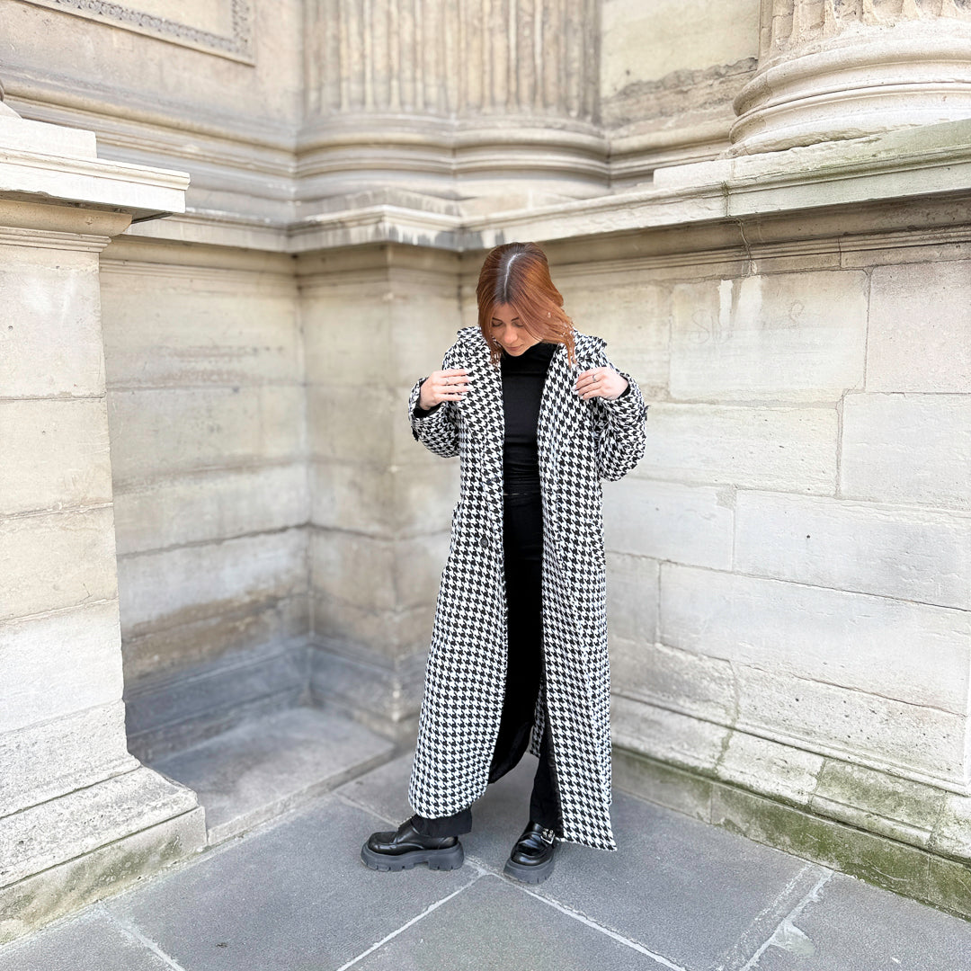 Stella Houndstooth Trench Coat