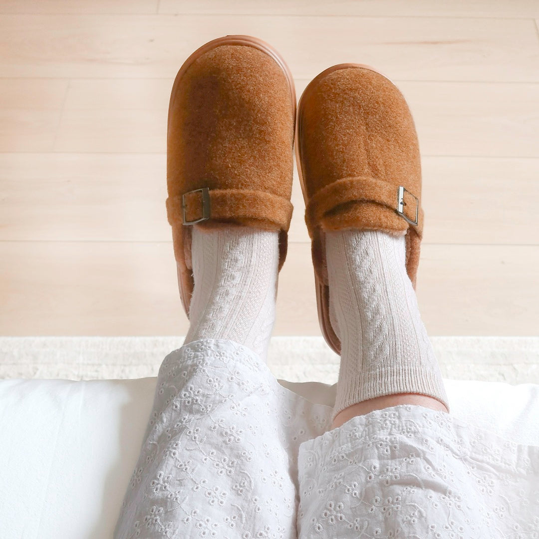 Ava Fuzzy Platform Slippers
