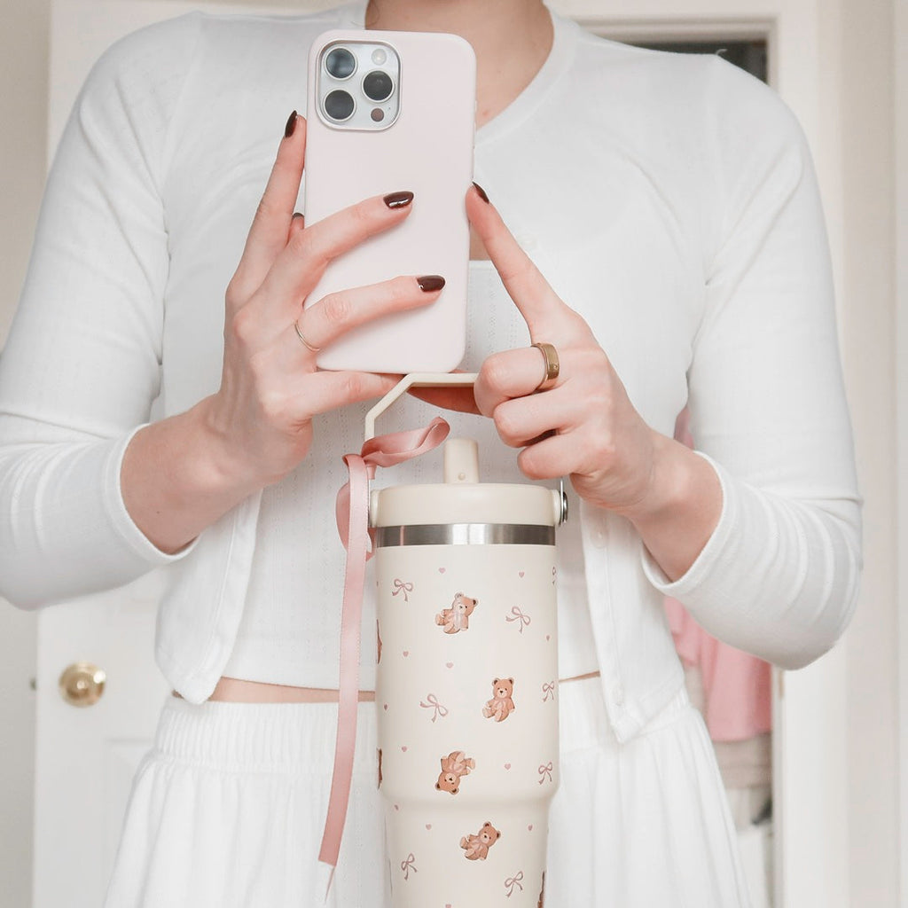 Teddy Bow Insulated Water Bottle