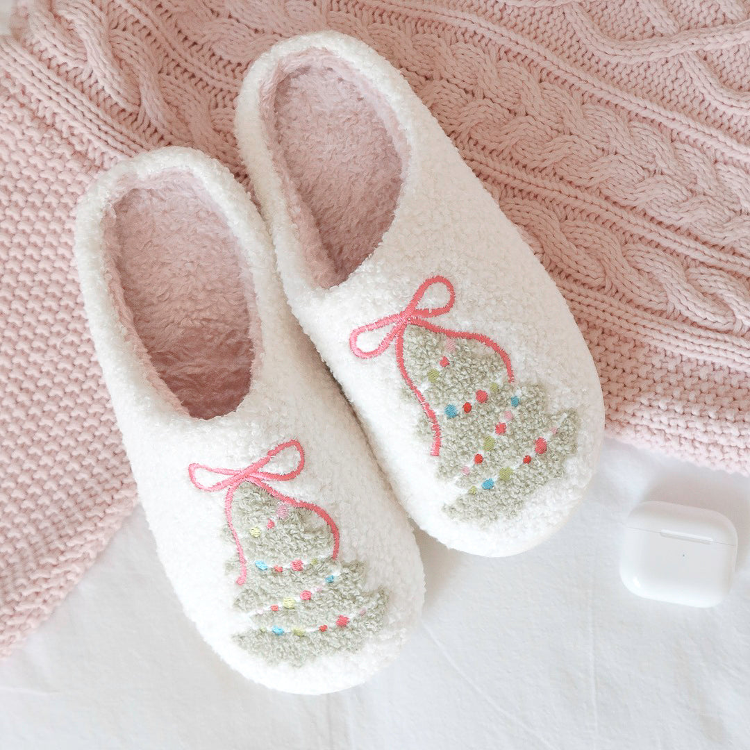 Christmas Tree Plush Slippers