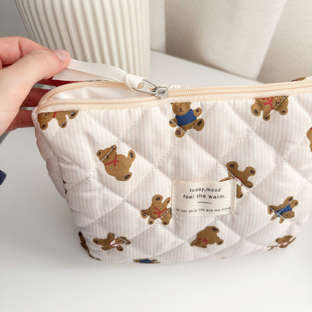 3 PCS Teddy Bear Makeup Bags