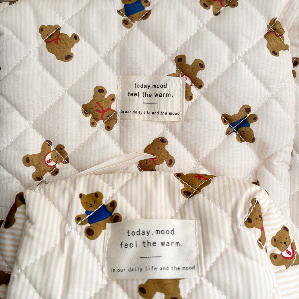 3 PCS Teddy Bear Makeup Bags
