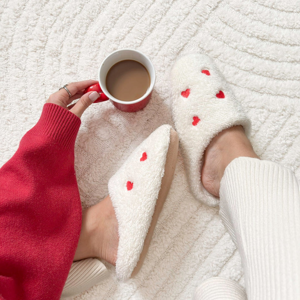 Mini Hearts Plush Slippers