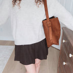 Zoe Suede Shoulder Tote Bag
