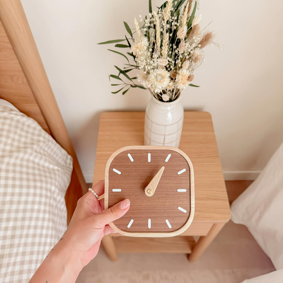 Wooden Bedside Clock
