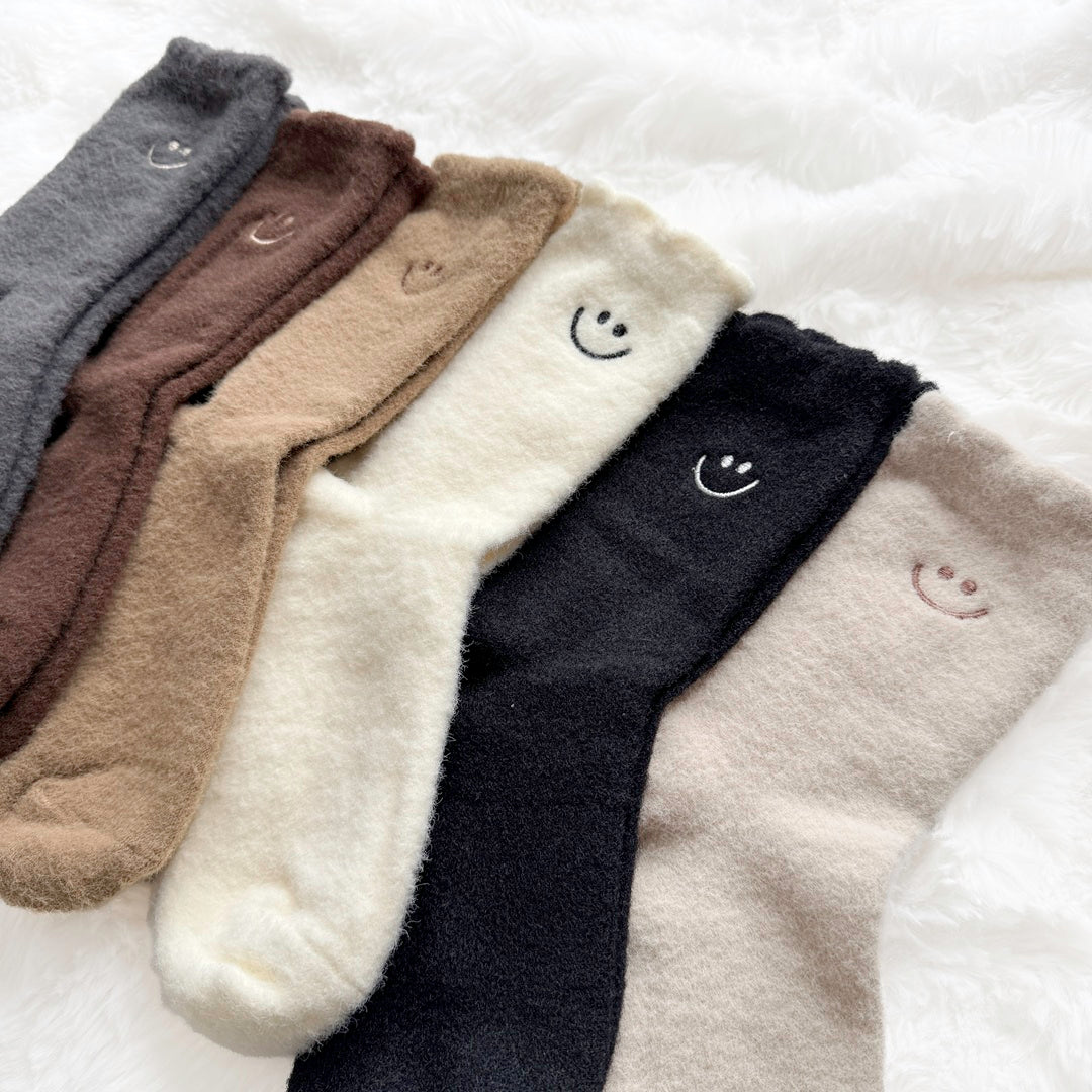 Fuzzy Happy Face Socks Pack