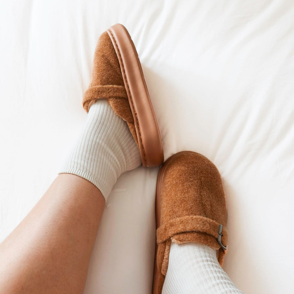 Ava Fuzzy Platform Slippers