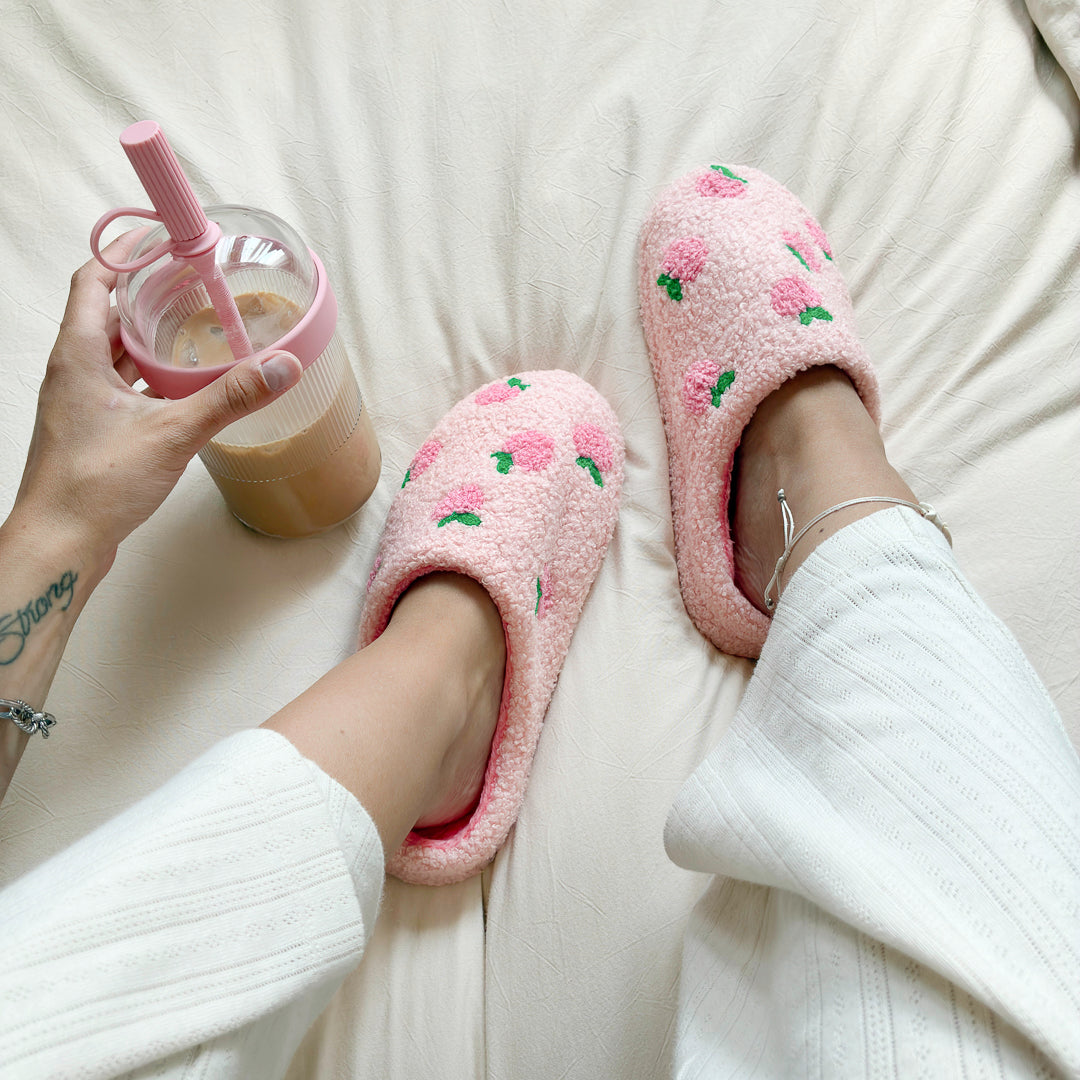 Peachy Plush Slippers