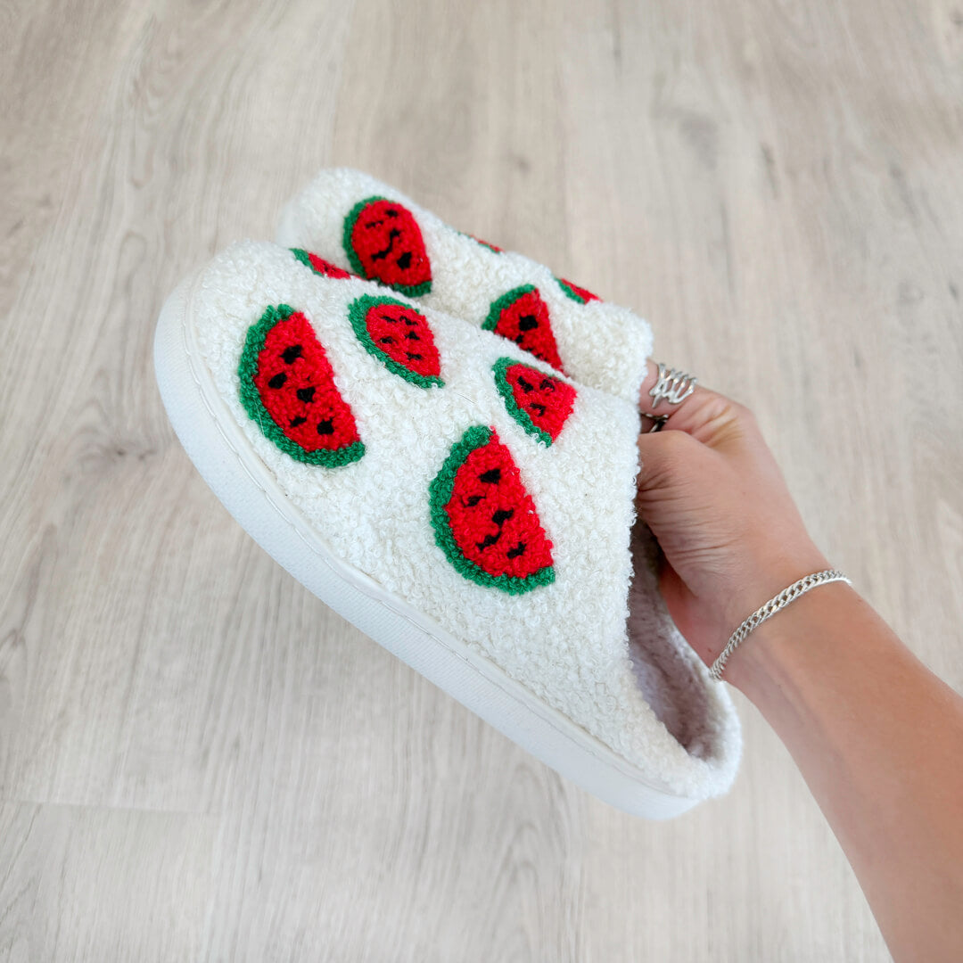 Watermelon Plush Slippers