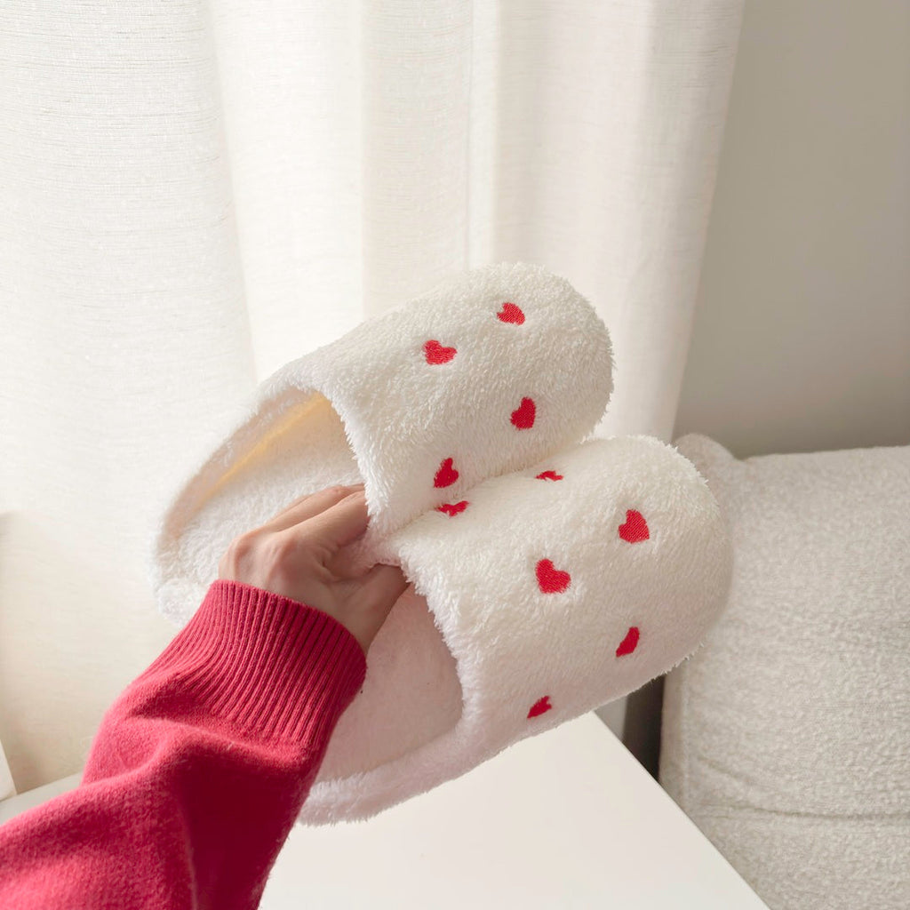Mini Hearts Plush Slippers