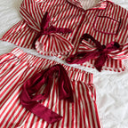 Serena Striped Bow Pajama Set
