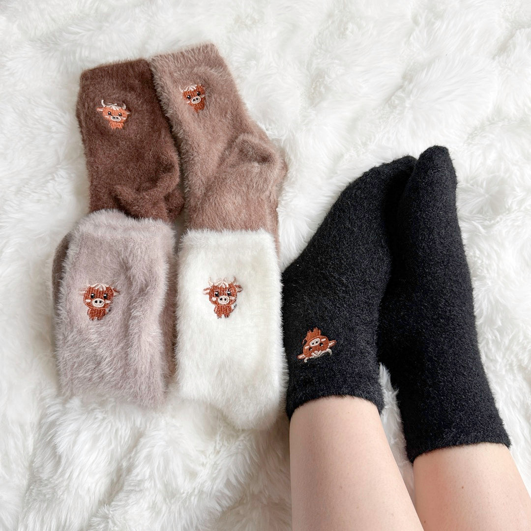 Fuzzy Cow Socks Pack