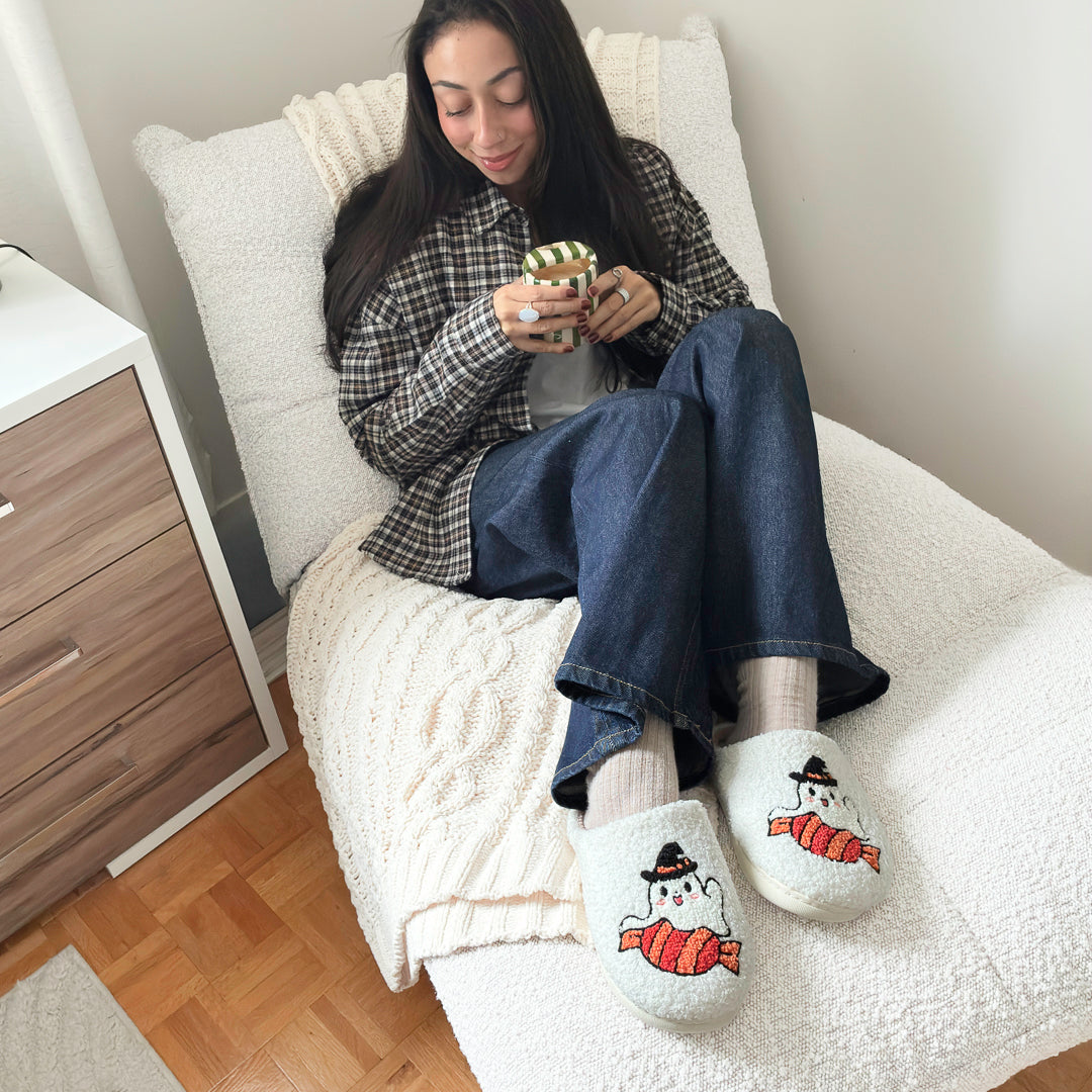 Spooky Boo Ghost Slippers