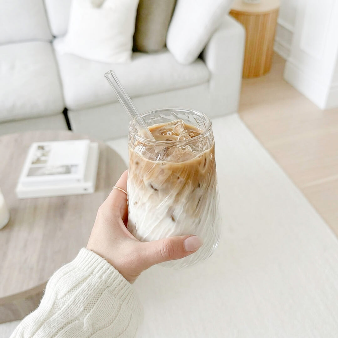 Swirl Glass With Straw (2PCS Set)