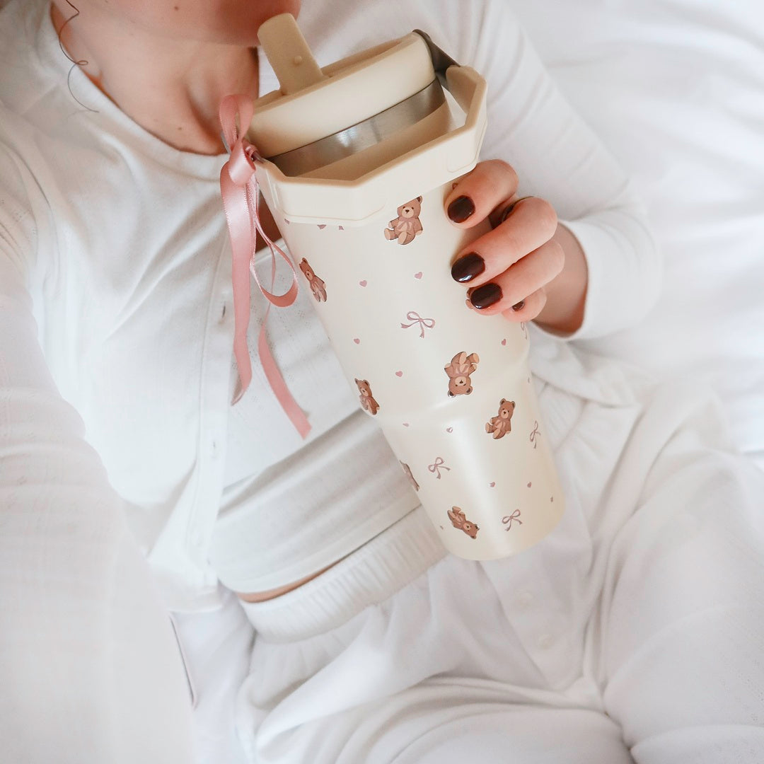Teddy Bow Insulated Water Bottle
