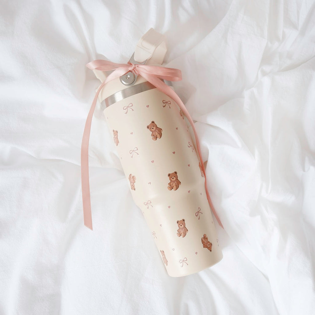Teddy Bow Insulated Water Bottle