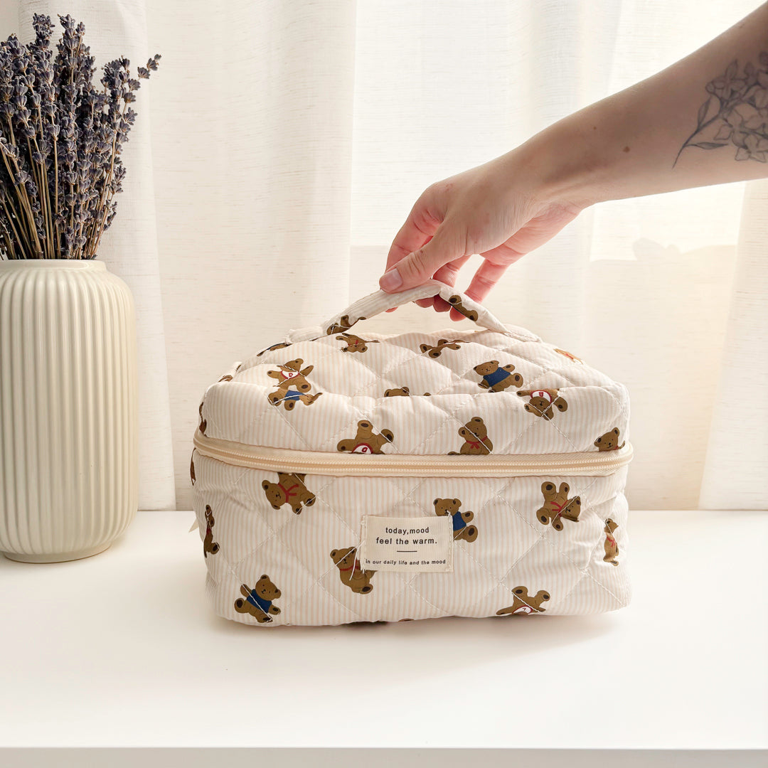 3 PCS Teddy Bear Makeup Bags