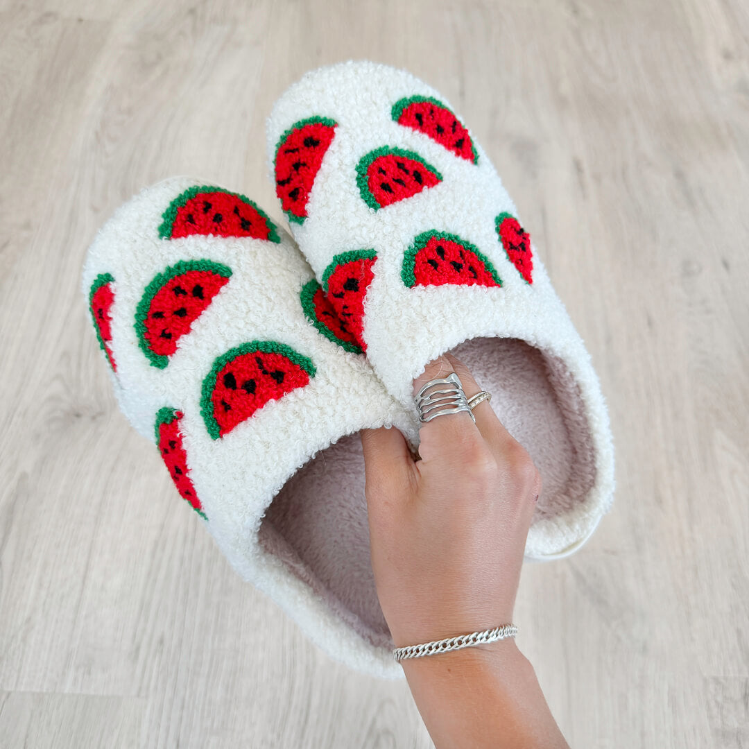 Watermelon Plush Slippers