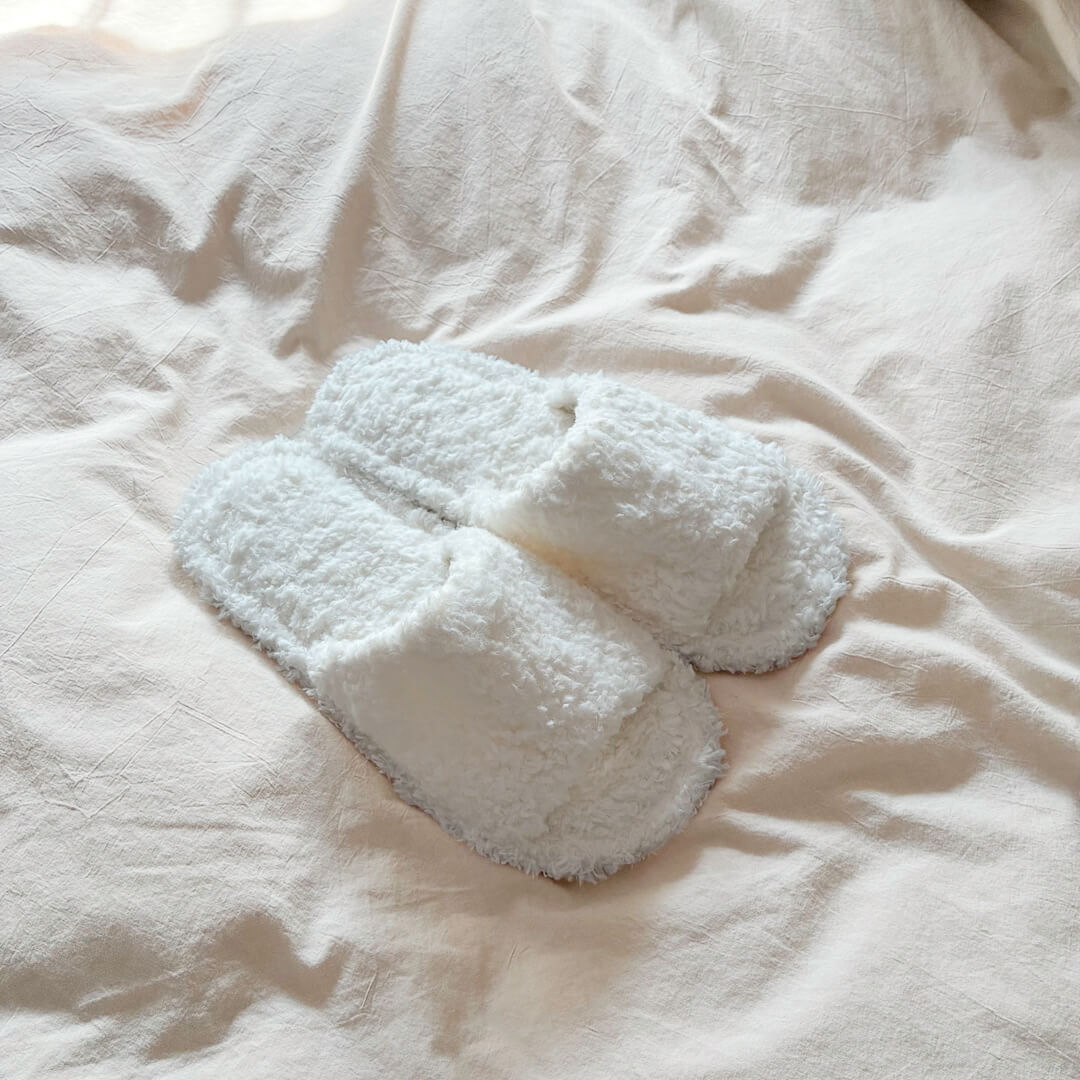 Eve Fuzzy Open Toe Slippers