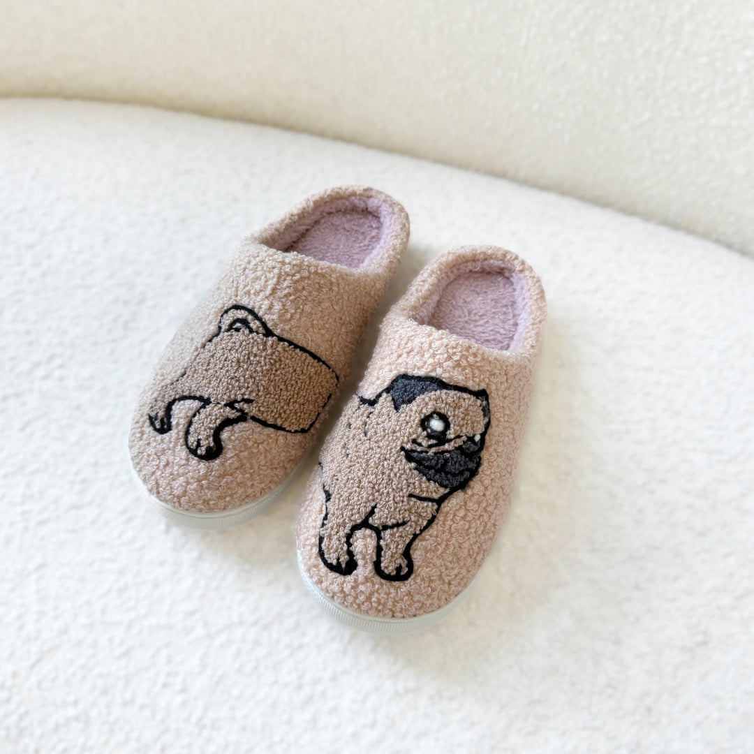 Frenchie Pug Plush Slippers