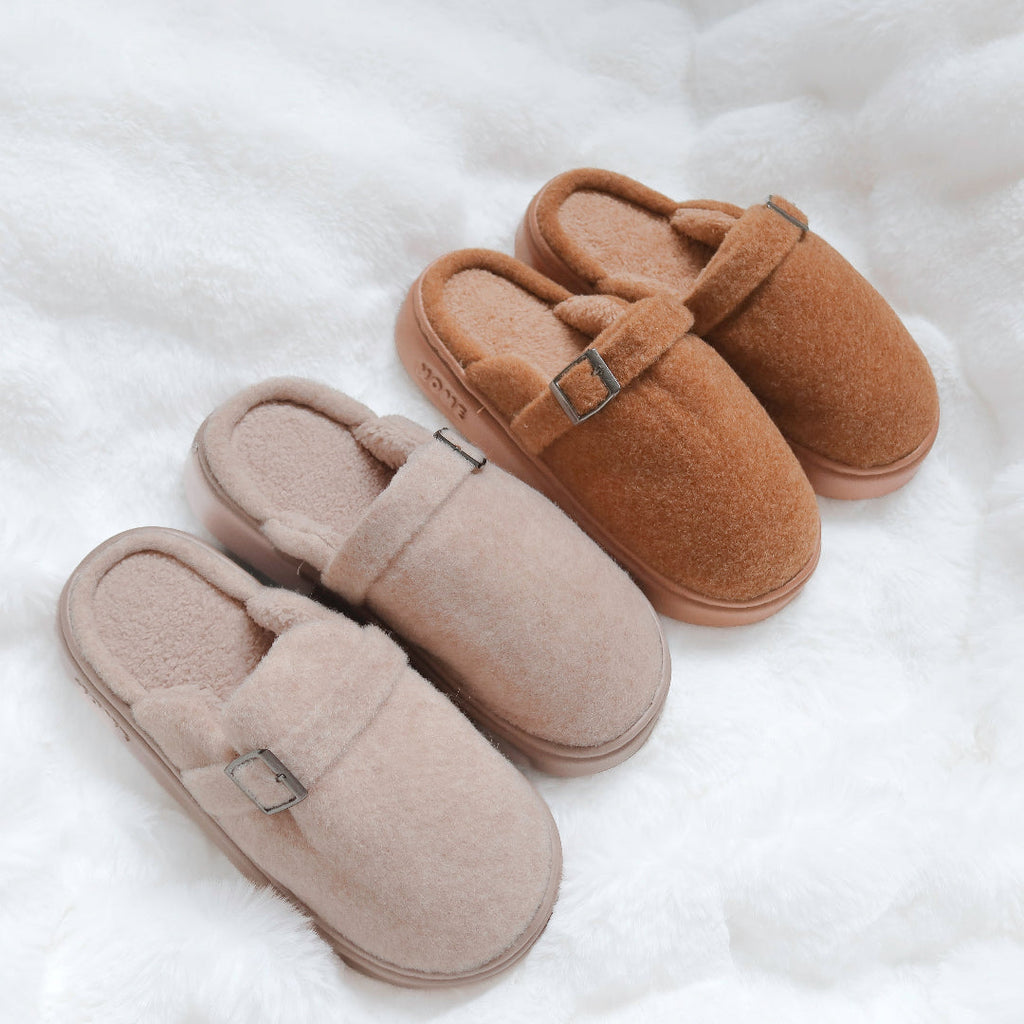 Ava Fuzzy Platform Slippers