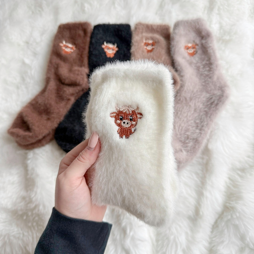 Fuzzy Cow Socks Pack