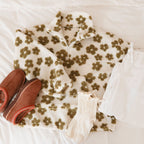 Olive Floral Fleece Sweater