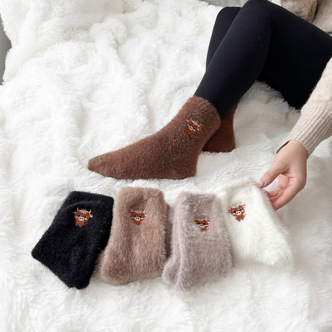 Fuzzy Cow Socks Pack